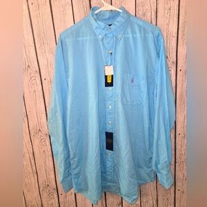 NEW Polo Ralph Lauren Men's Size LT Baby Blue Long Sleeve Shirt TALL